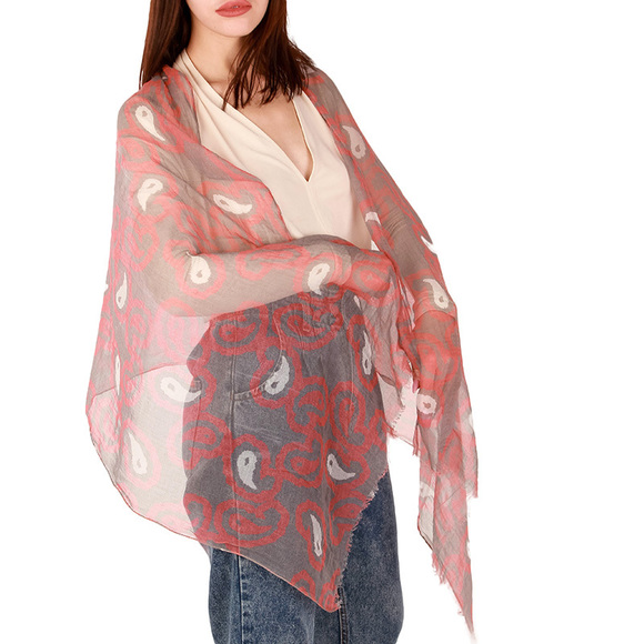 TINO COSMA PINK, SLATE GRAY PALANKIN SCARFWOMENS SIZE 180X60